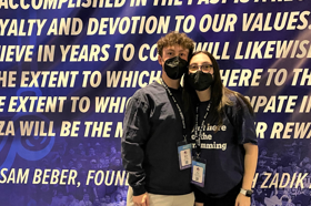 Group of people celebrating on stage