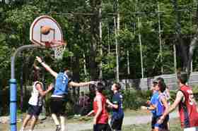 Group of people celebrating on stage
