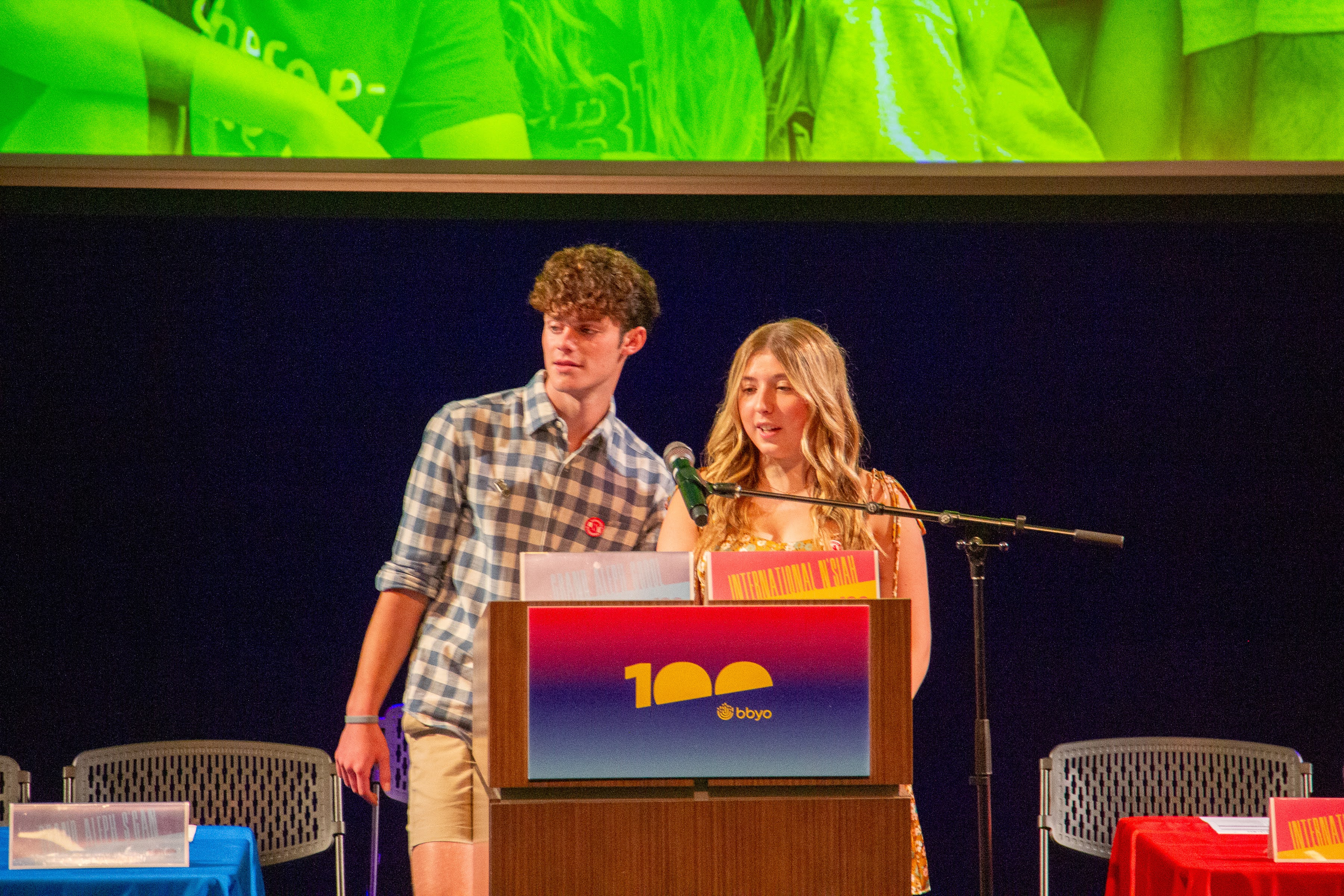 Group of people celebrating on stage