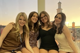 Group of people celebrating on stage