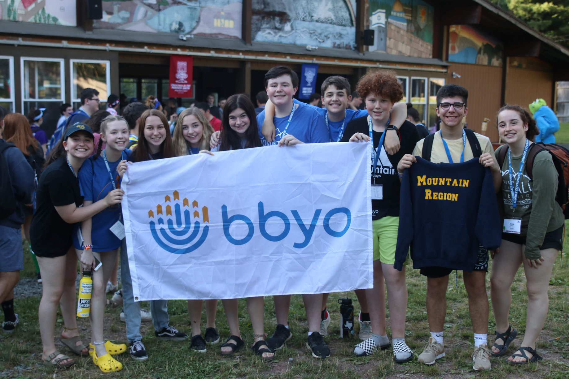 Group of people celebrating on stage