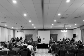 Group of people celebrating on stage