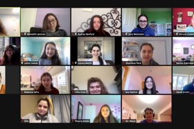 Group of people celebrating on stage