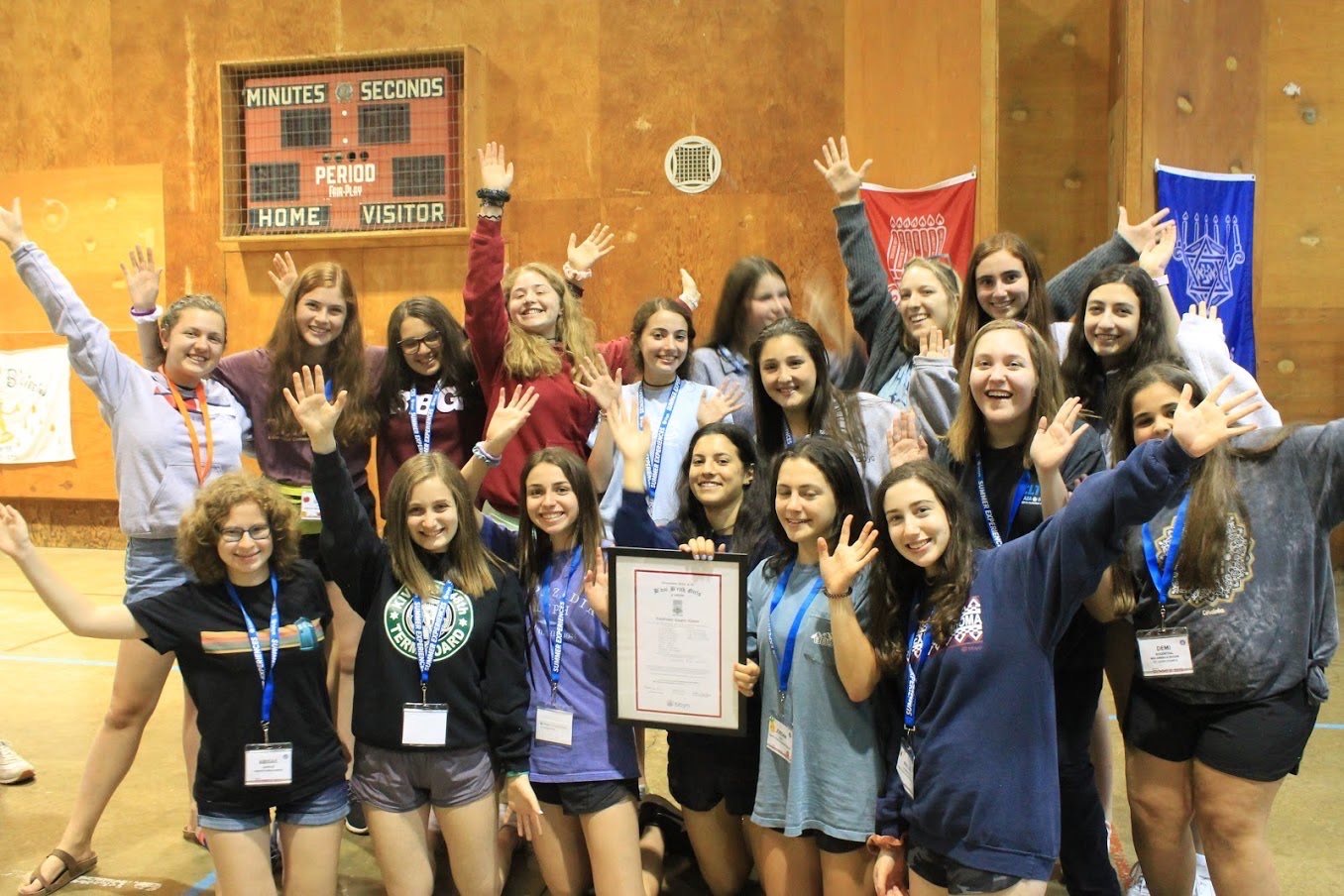 Group of people celebrating on stage