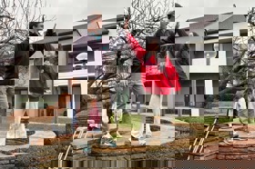 Group of people celebrating on stage