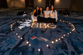 Group of people celebrating on stage