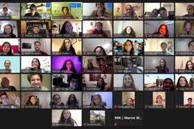 Group of people celebrating on stage