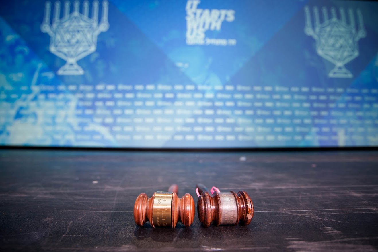 Group of people celebrating on stage