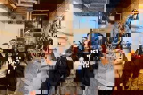 Group of people celebrating on stage