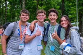 Group of people celebrating on stage