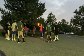 Group of people celebrating on stage