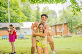 Group of people celebrating on stage