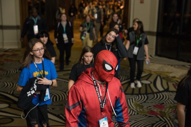 Group of people celebrating on stage