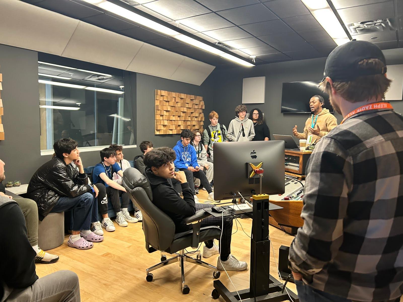 Group of people celebrating on stage