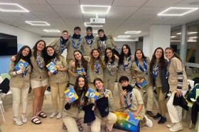 Group of people celebrating on stage