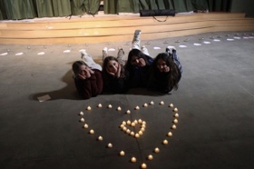 Group of people celebrating on stage
