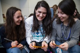 Group of people celebrating on stage