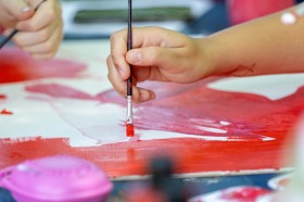 Group of people celebrating on stage