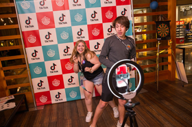 Group of people celebrating on stage