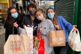 Group of people celebrating on stage