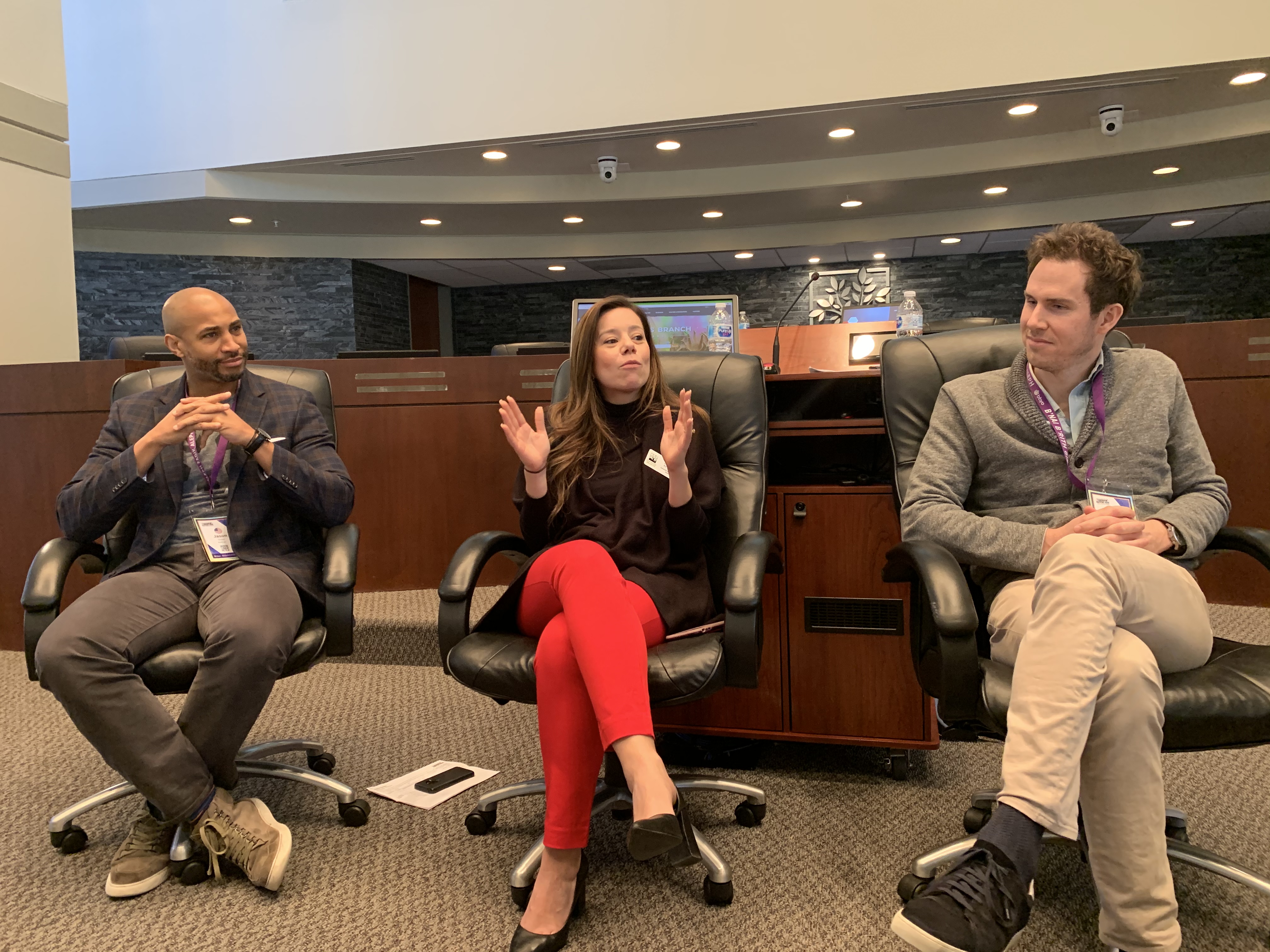 Group of people celebrating on stage