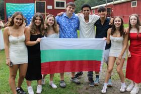 Group of people celebrating on stage