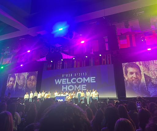 Group of people celebrating on stage